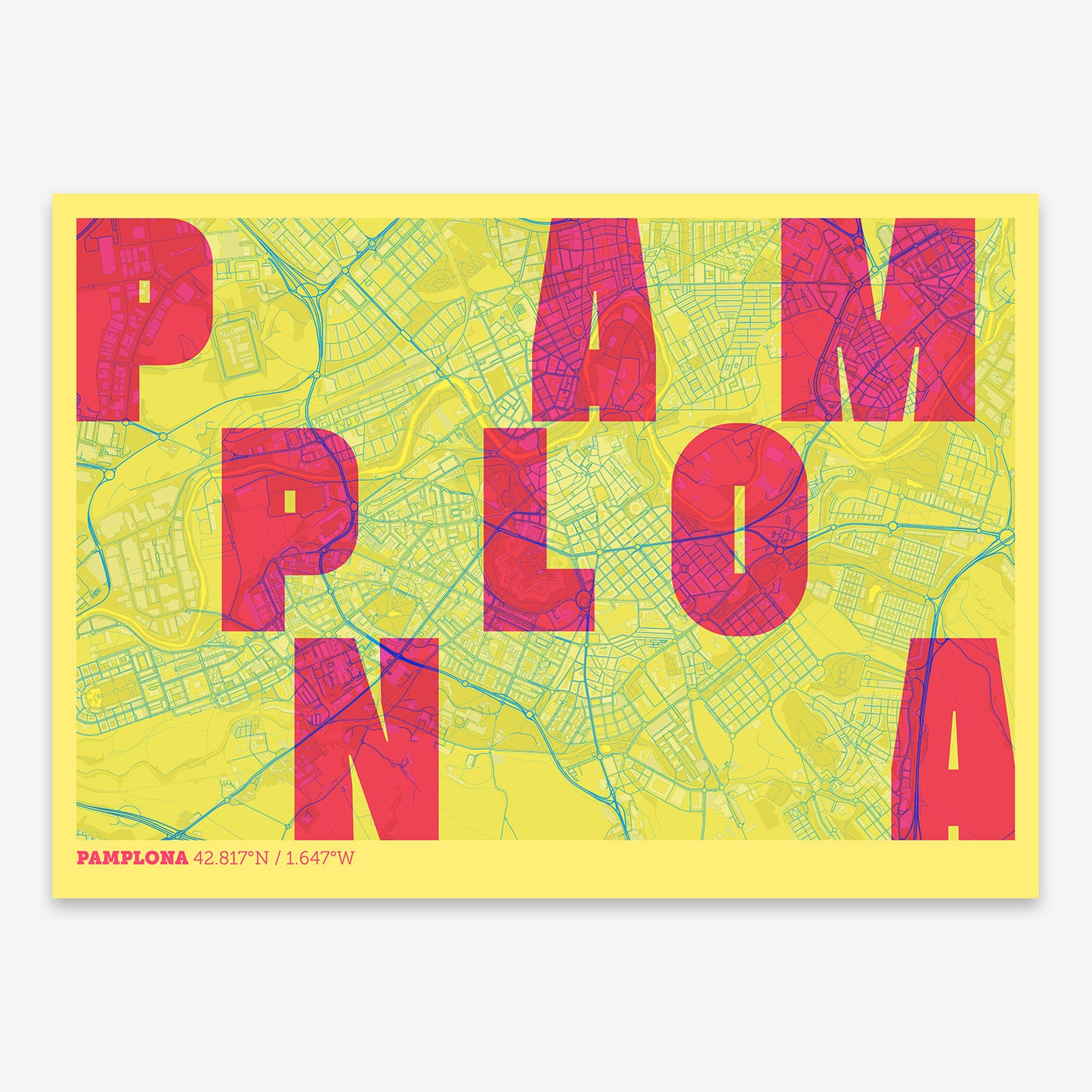 Pamplona Map V08 Miami / No Frame / No