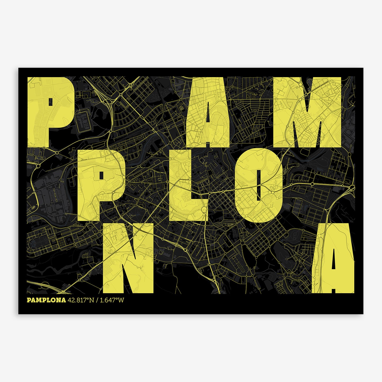 Pamplona Map V08 Night / No Frame / No