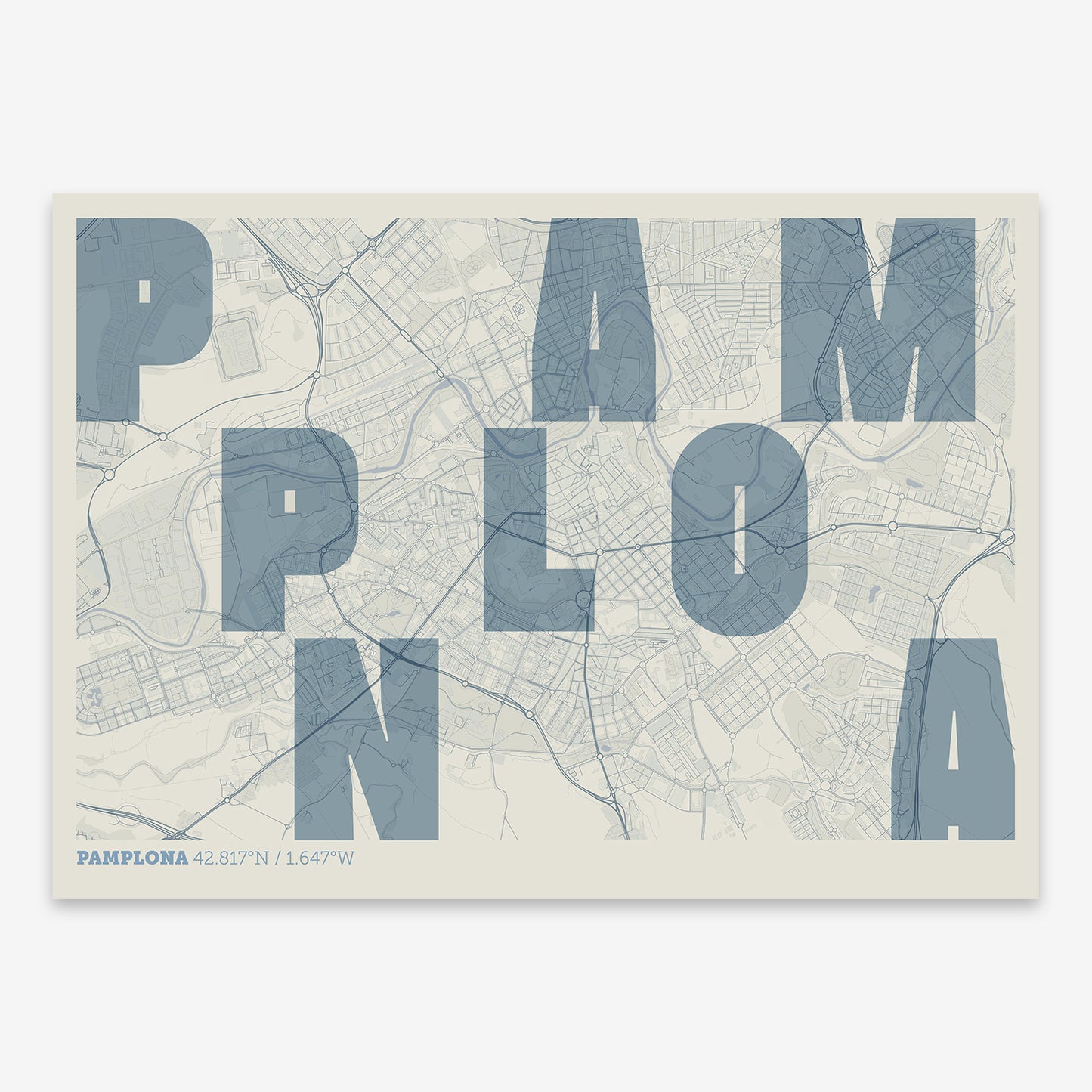 Pamplona Map V08 Seaside / No Frame / Yes