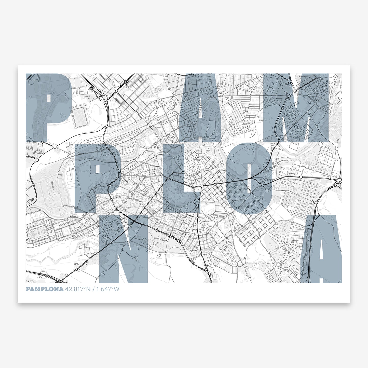 Pamplona Map V08 Urban / Frame / Yes