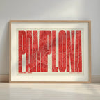 Recuerdo gráfico de Pamplona – Lámina tipográfica contemporánea