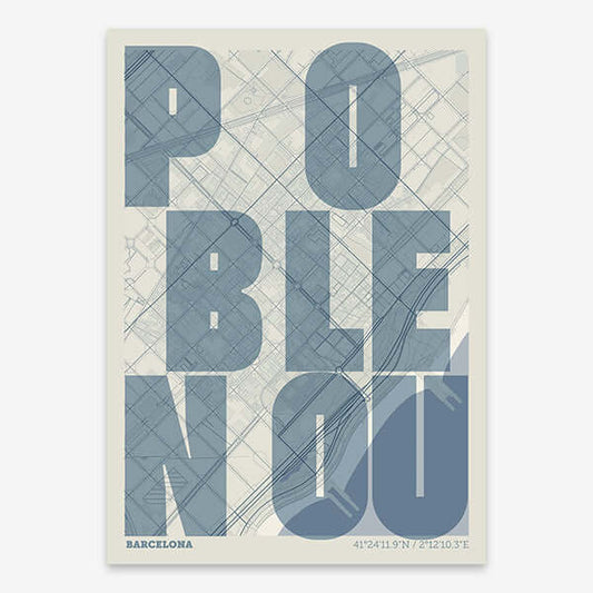 Poblenou, Barcelona. Map V08