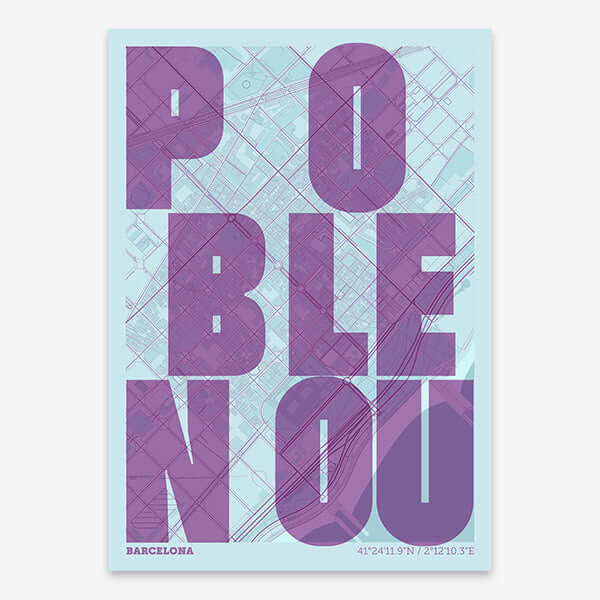 Poblenou, Barcelona. Map V08