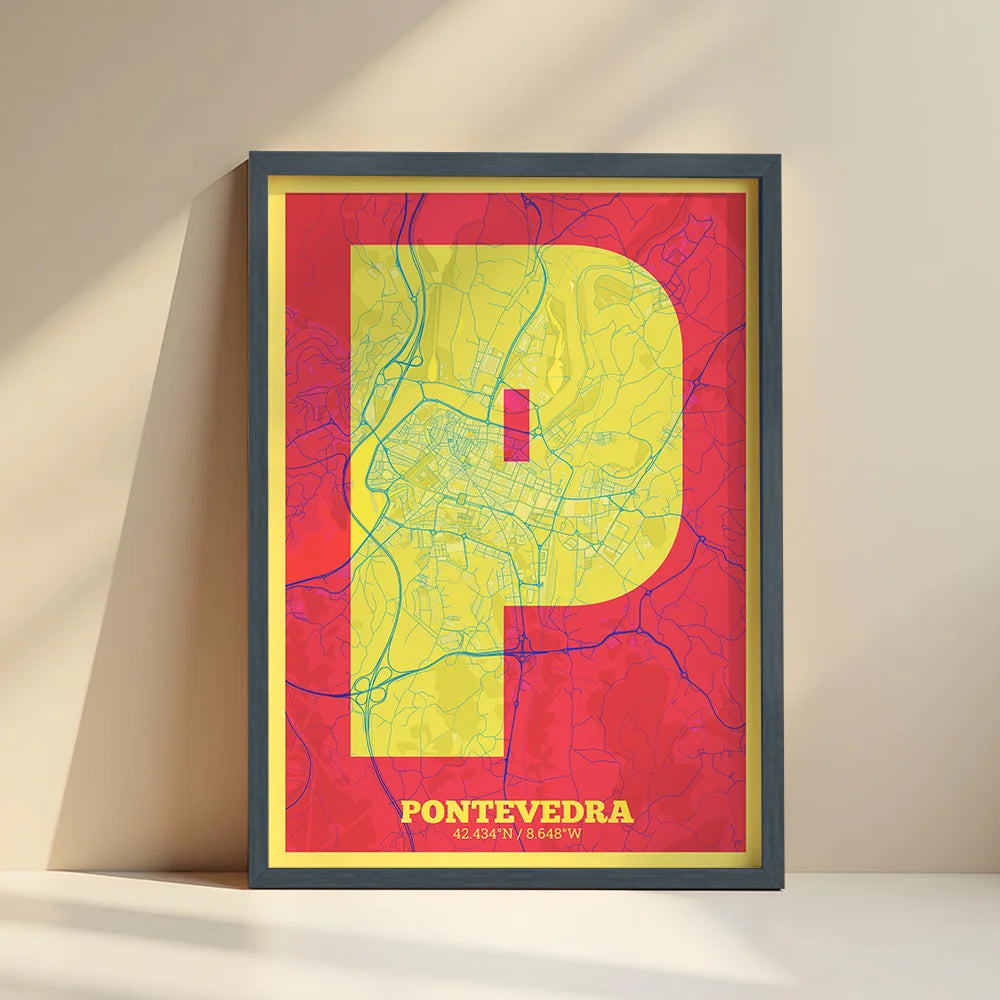 Pontevedra Decorative Art Print – Modern Typographic Art