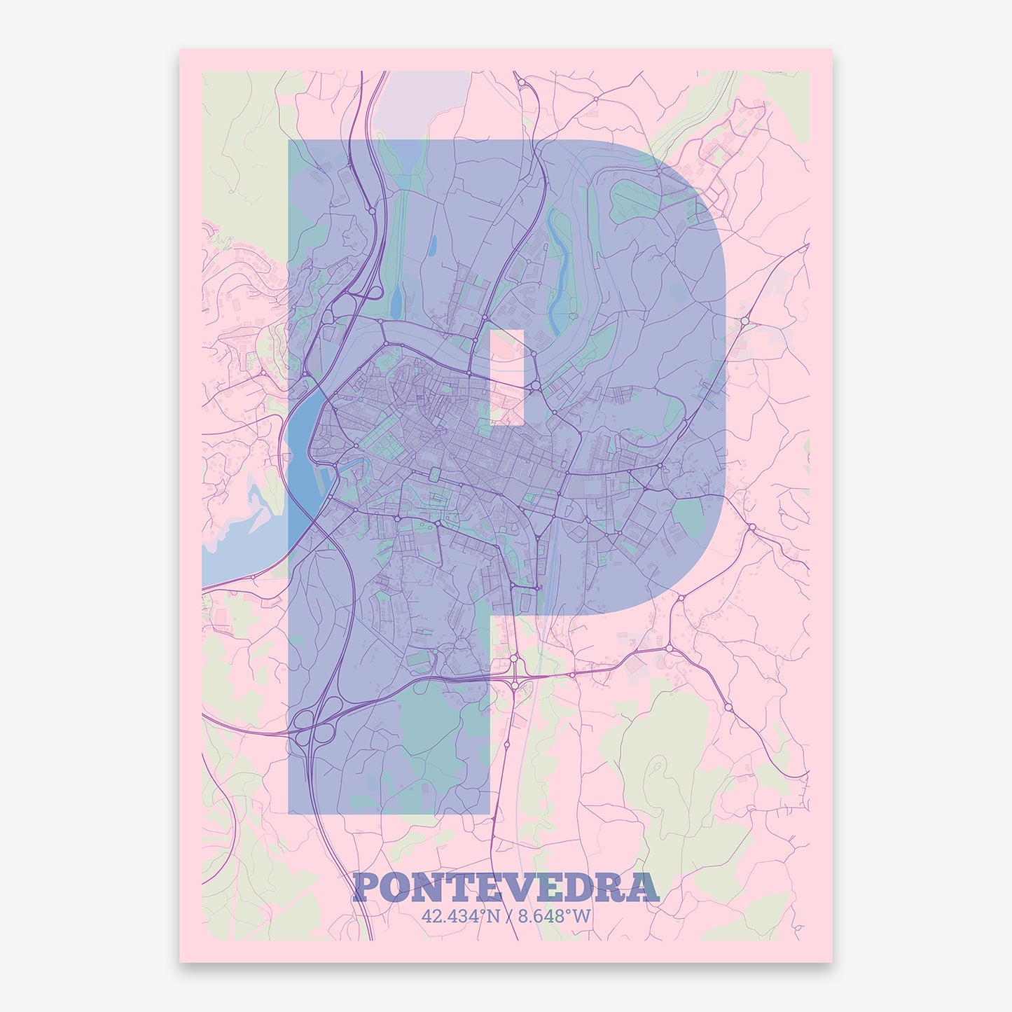 Pontevedra map V02 Nursery / No Frame / No