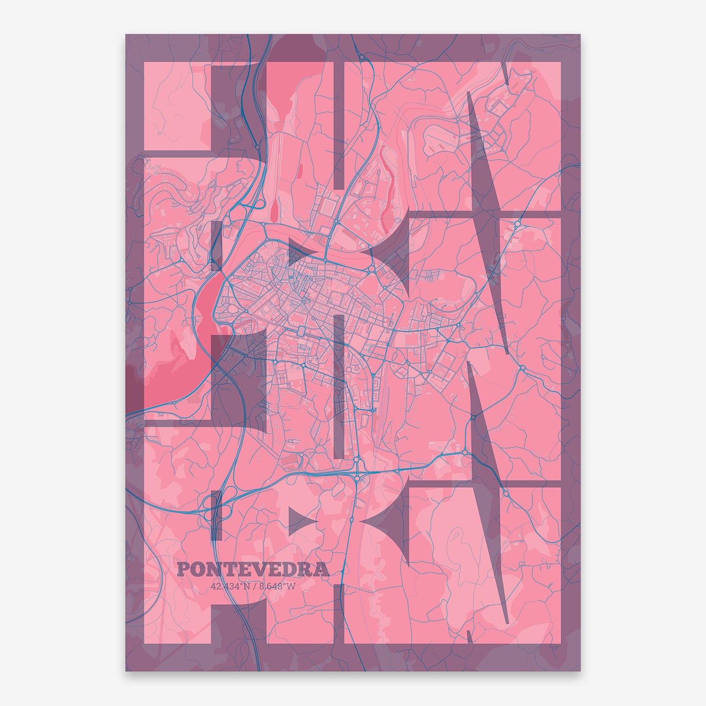 Pontevedra map V03 Tuscan / Frame / Yes