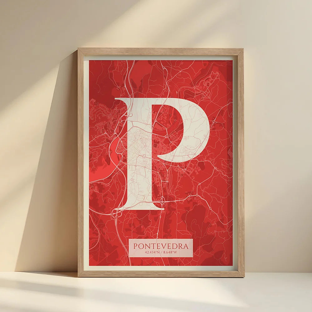 Elegant print of Pontevedra – Minimalist and sophisticated poster