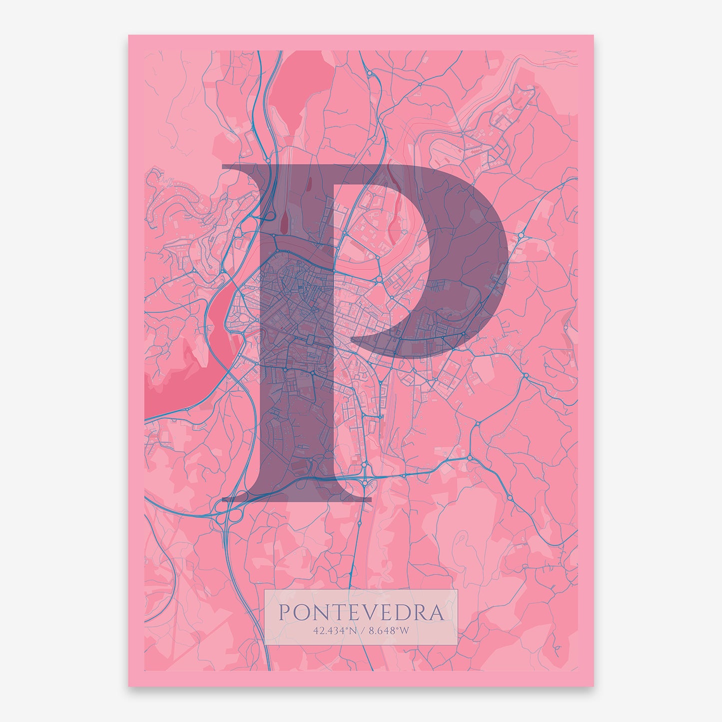 Pontevedra map V06 Tuscan / Frame / Yes