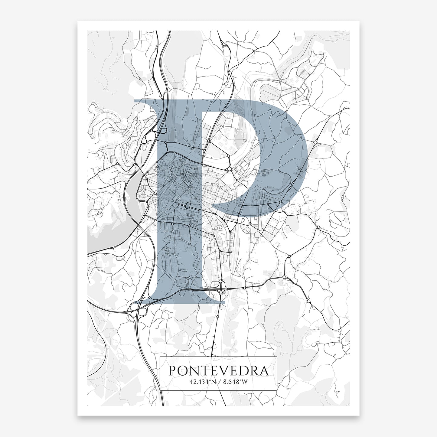 Pontevedra map V06 Urban / Frame / No