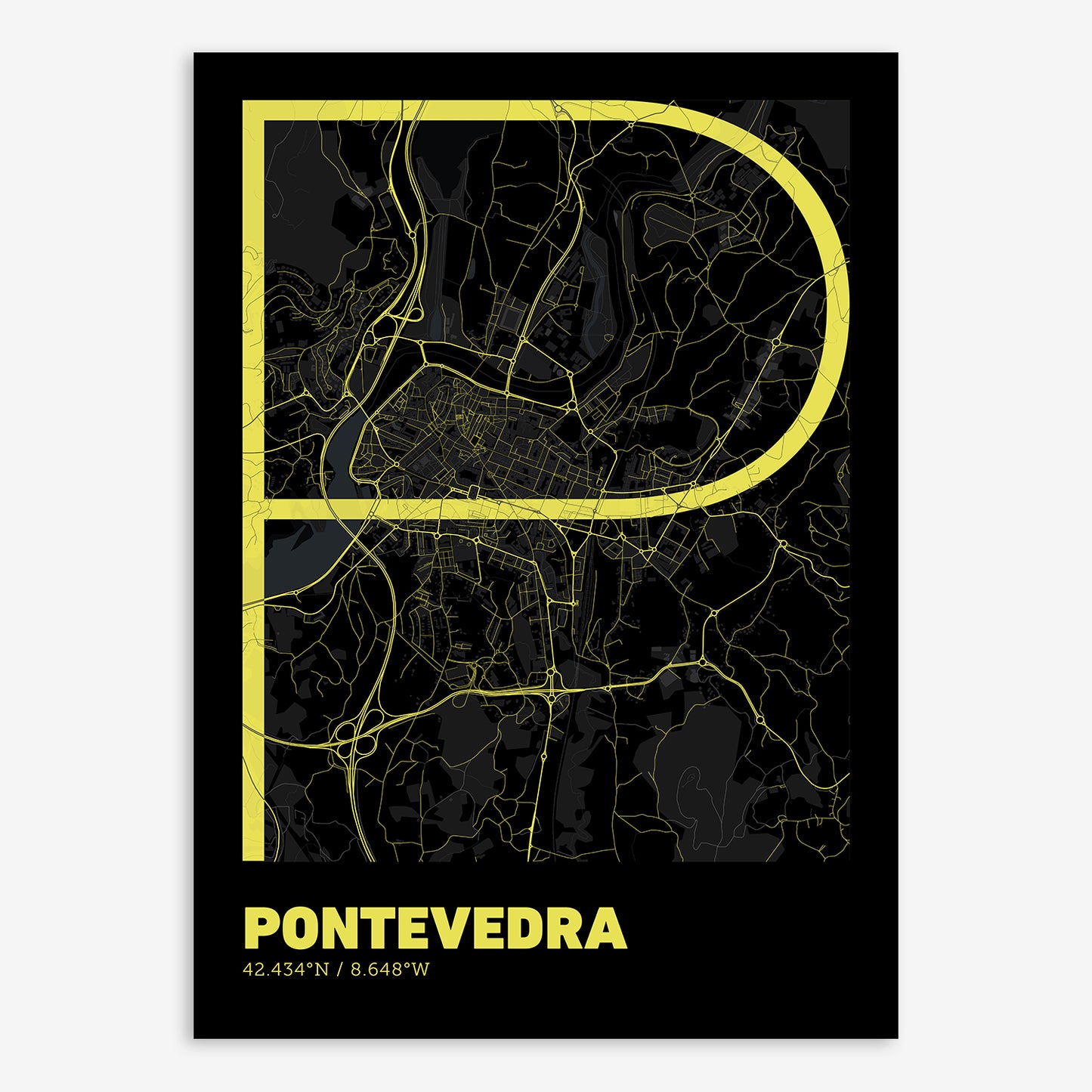 Pontevedra map V07 Night / No Frame / No