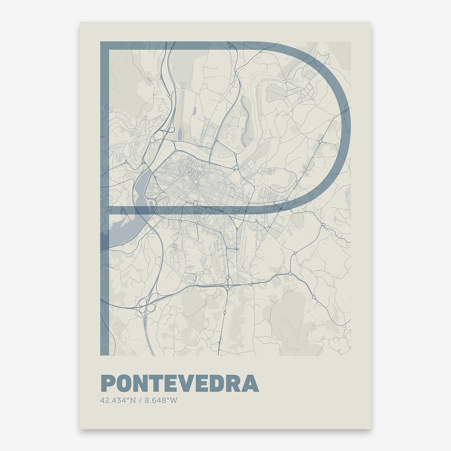 Pontevedra map V07 Seaside / No Frame / No