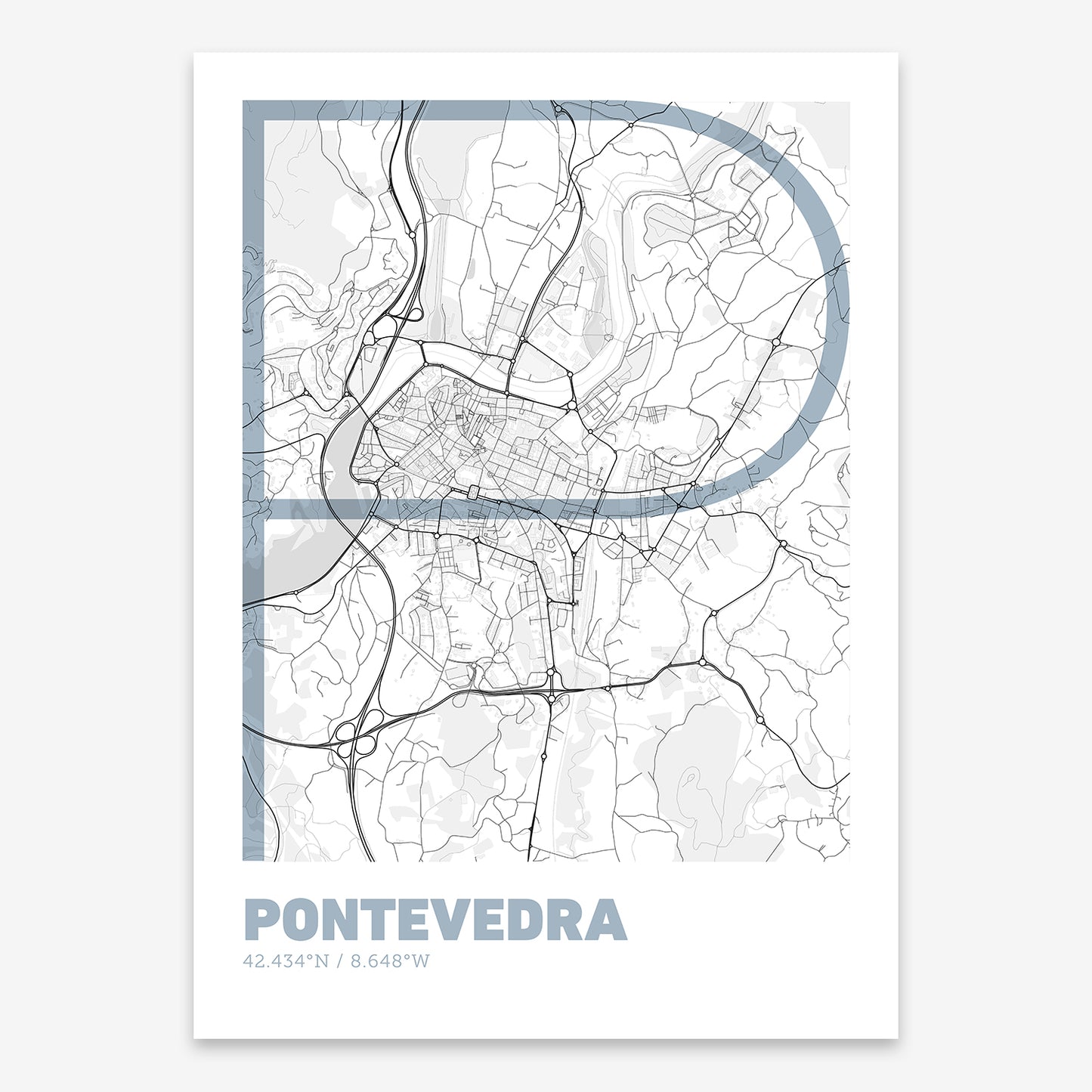 Pontevedra map V07 Urban / No Frame / No