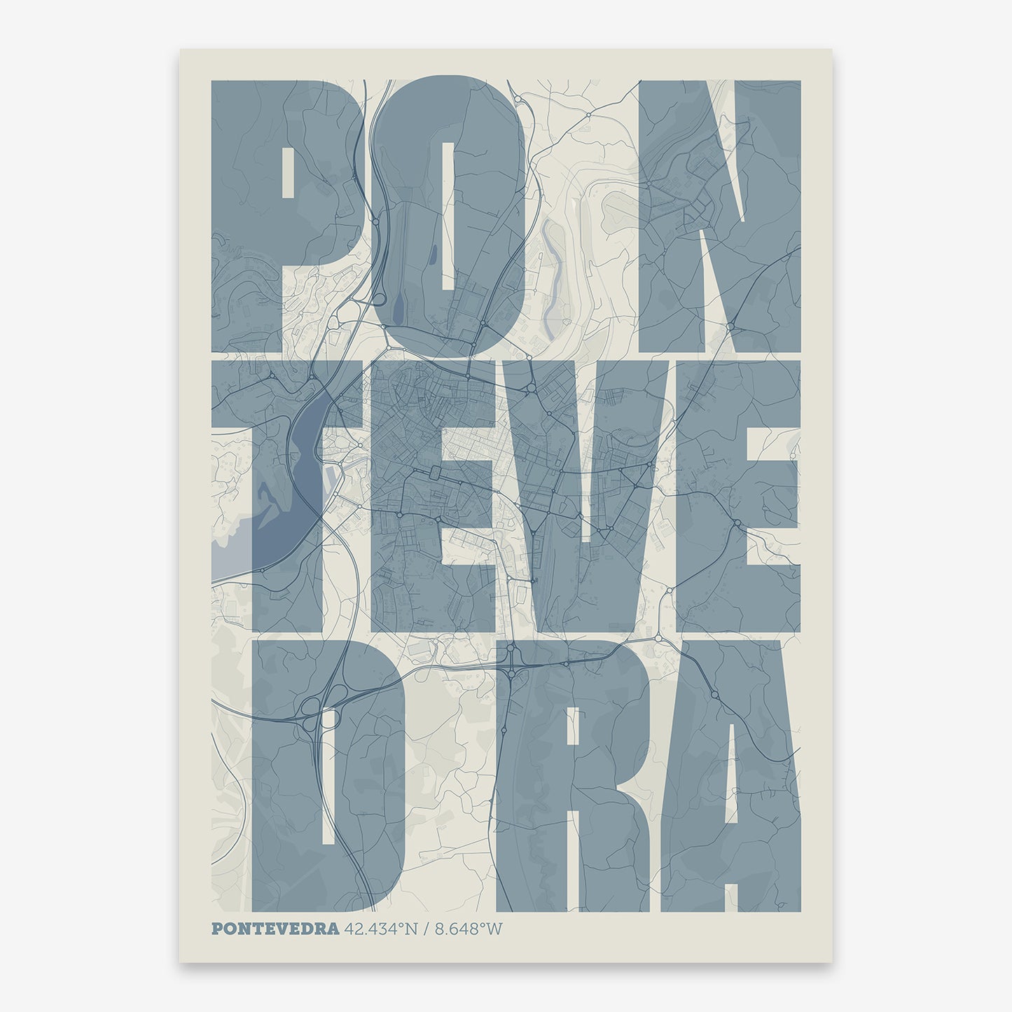 Pontevedra map V08 Seaside / Frame / Yes