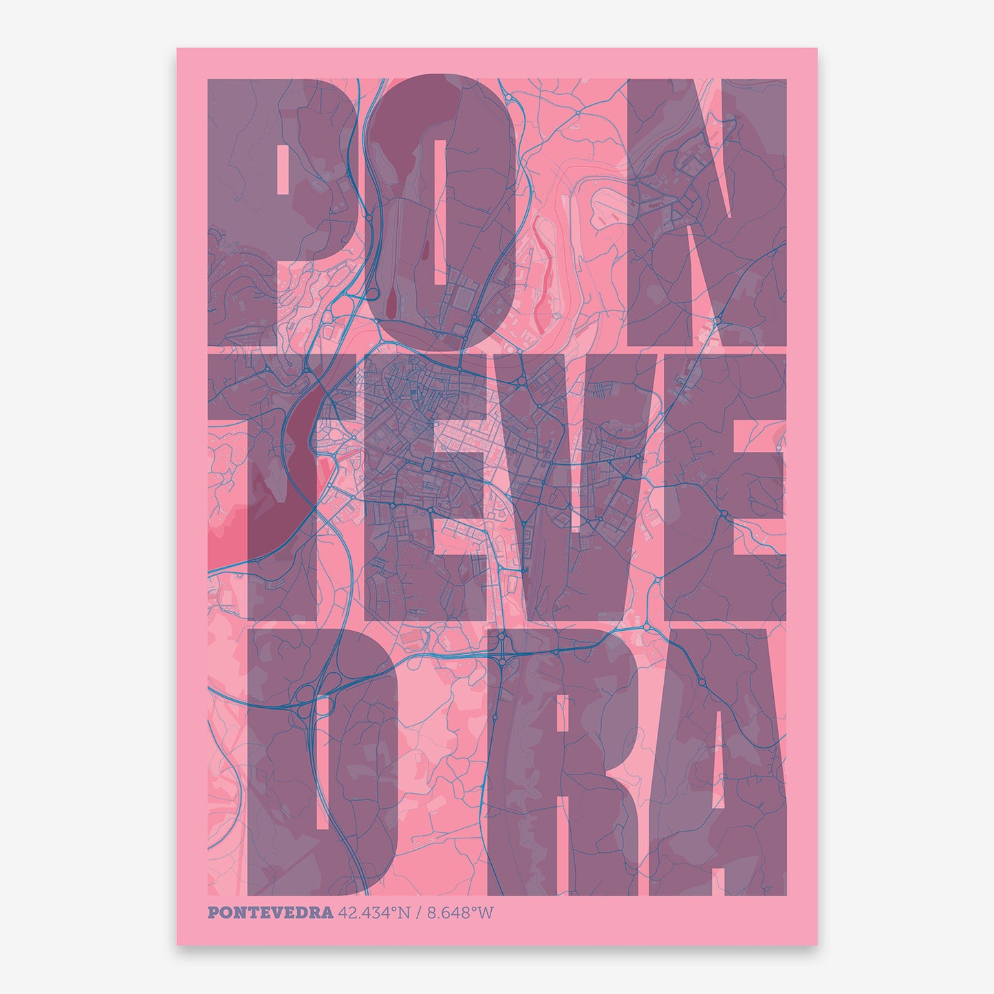 Pontevedra map V08 Tuscan / Frame / No