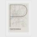 Lámina tipográfica de Pontevedra – diseño Ultrafina, sin marco sobre papel
