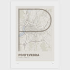 Lámina tipográfica de Pontevedra – diseño Ultrafina, sin marco sobre papel