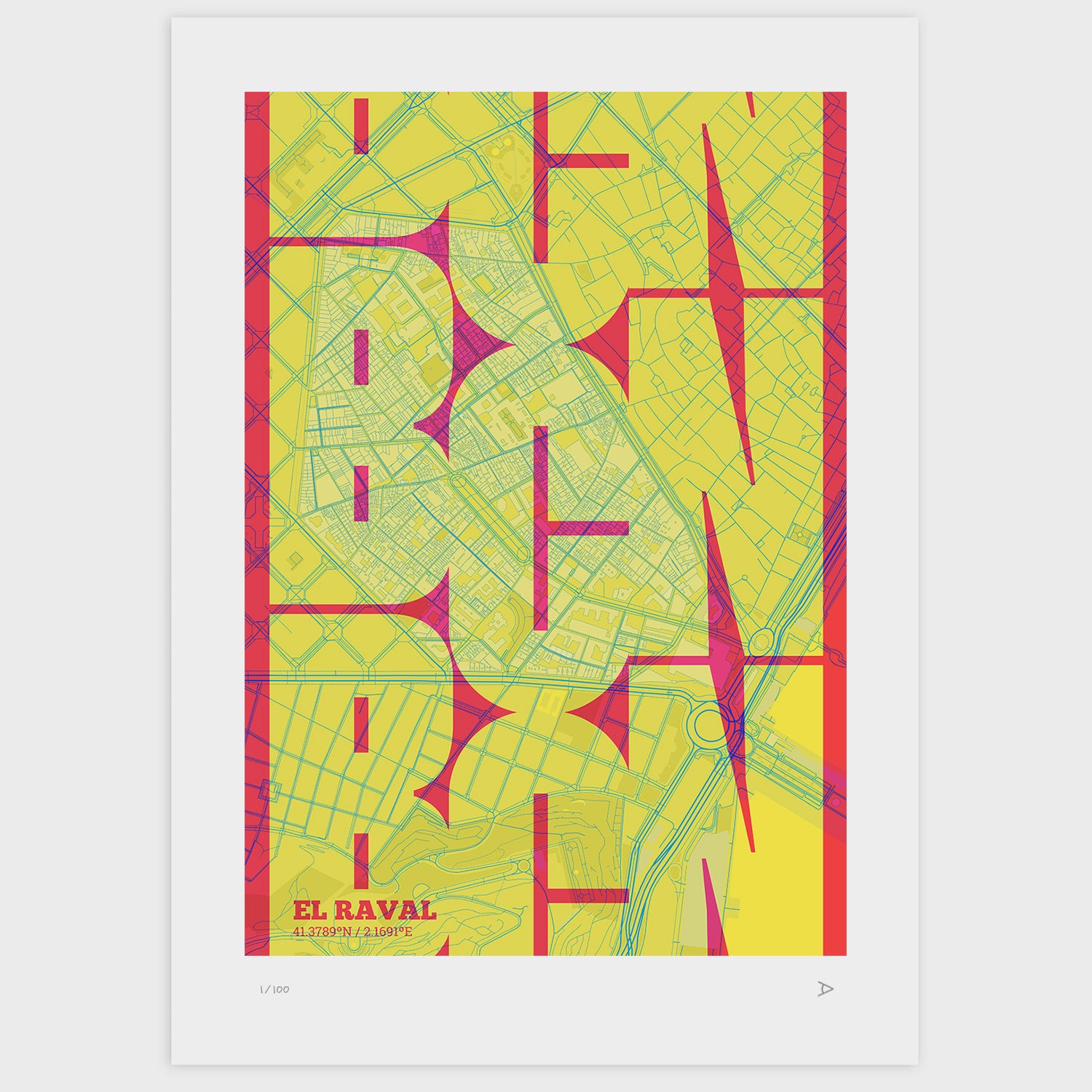El Raval typographic print, Inseparable design