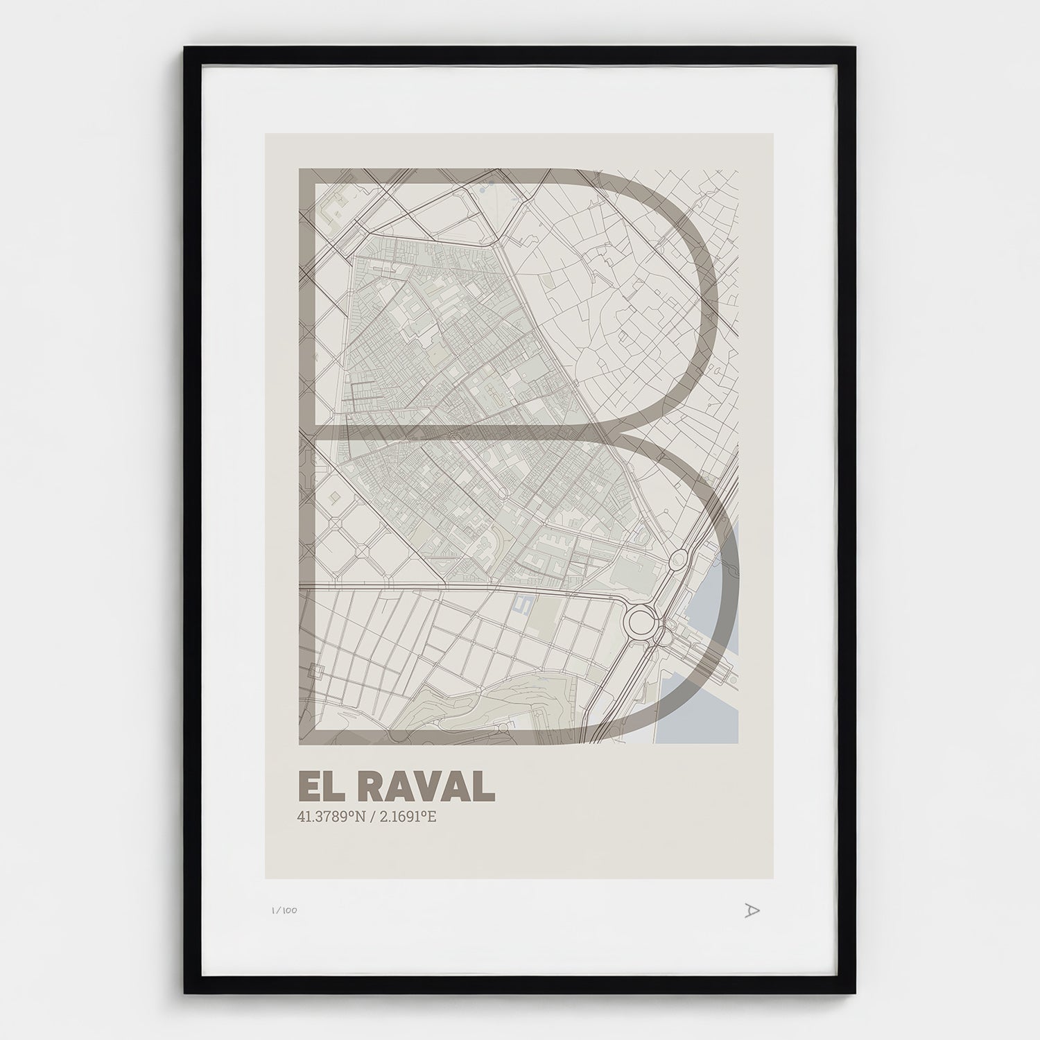 El Raval typographic print, Ultrafina design