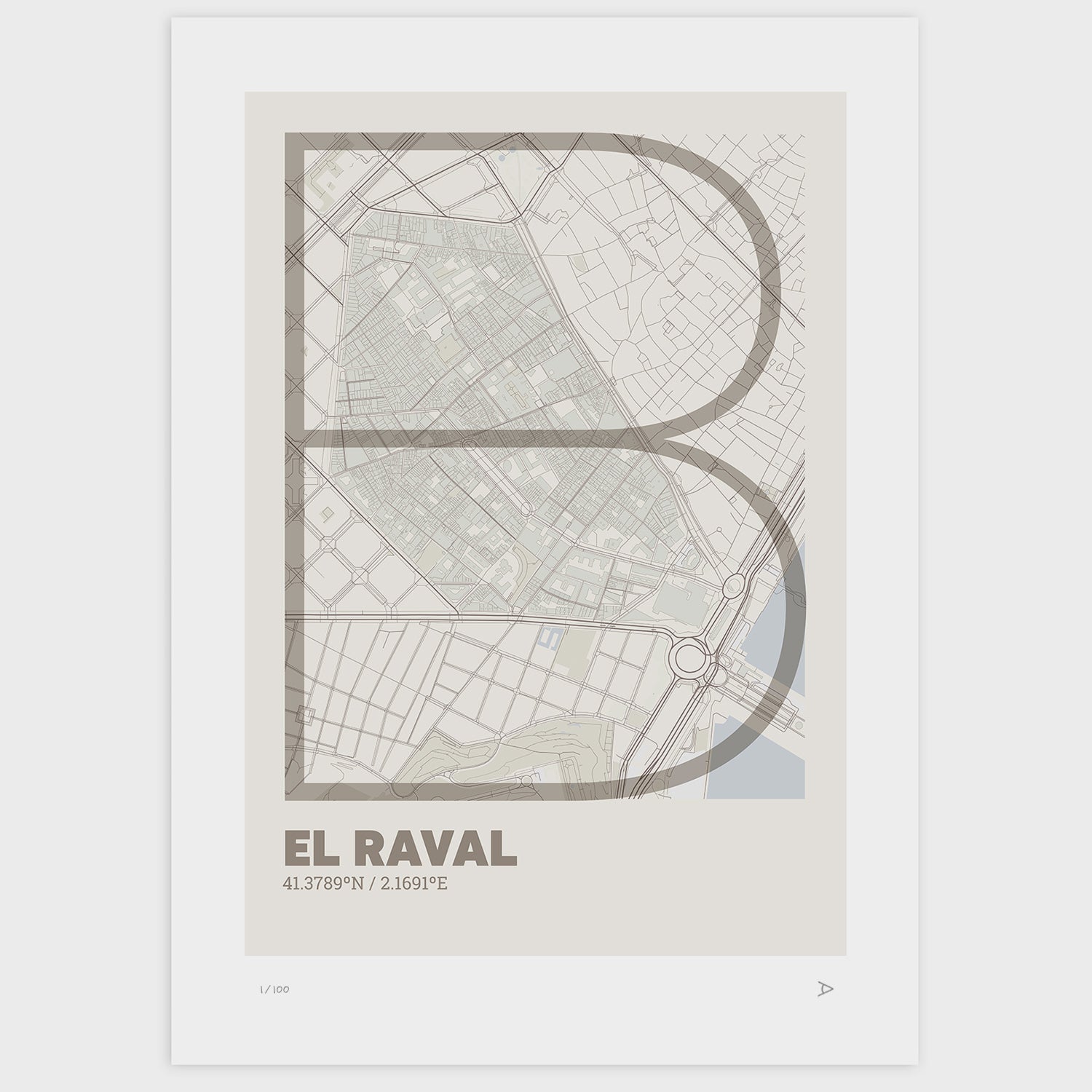 El Raval typographic print, Ultrafina design