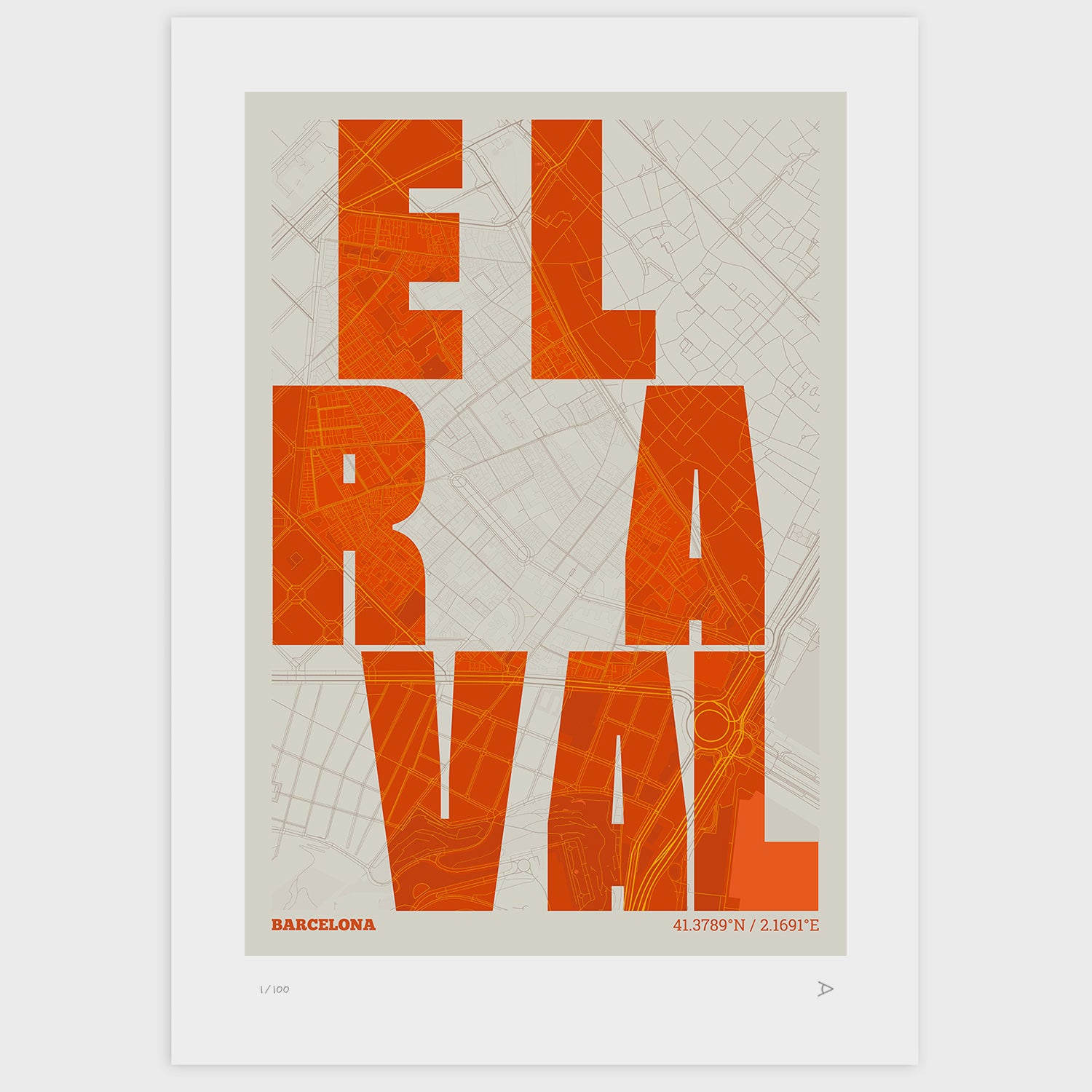 El Raval typographic print, Revoltosa design