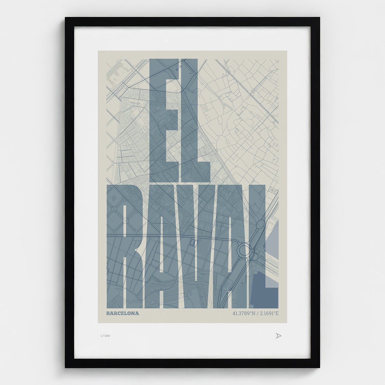El Raval typographic print, Extra Comprimida design