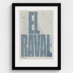 El Raval typographic print, Extra Comprimida design