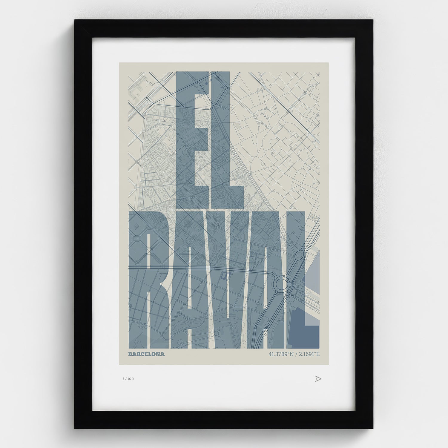 El Raval typographic print, Extra Comprimida design