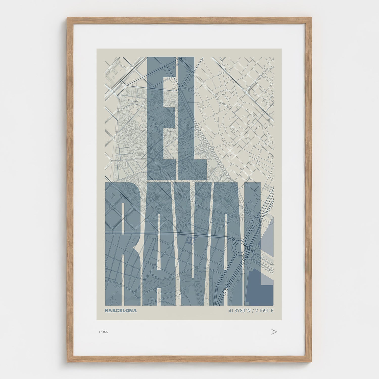 El Raval typographic print, Extra Comprimida design