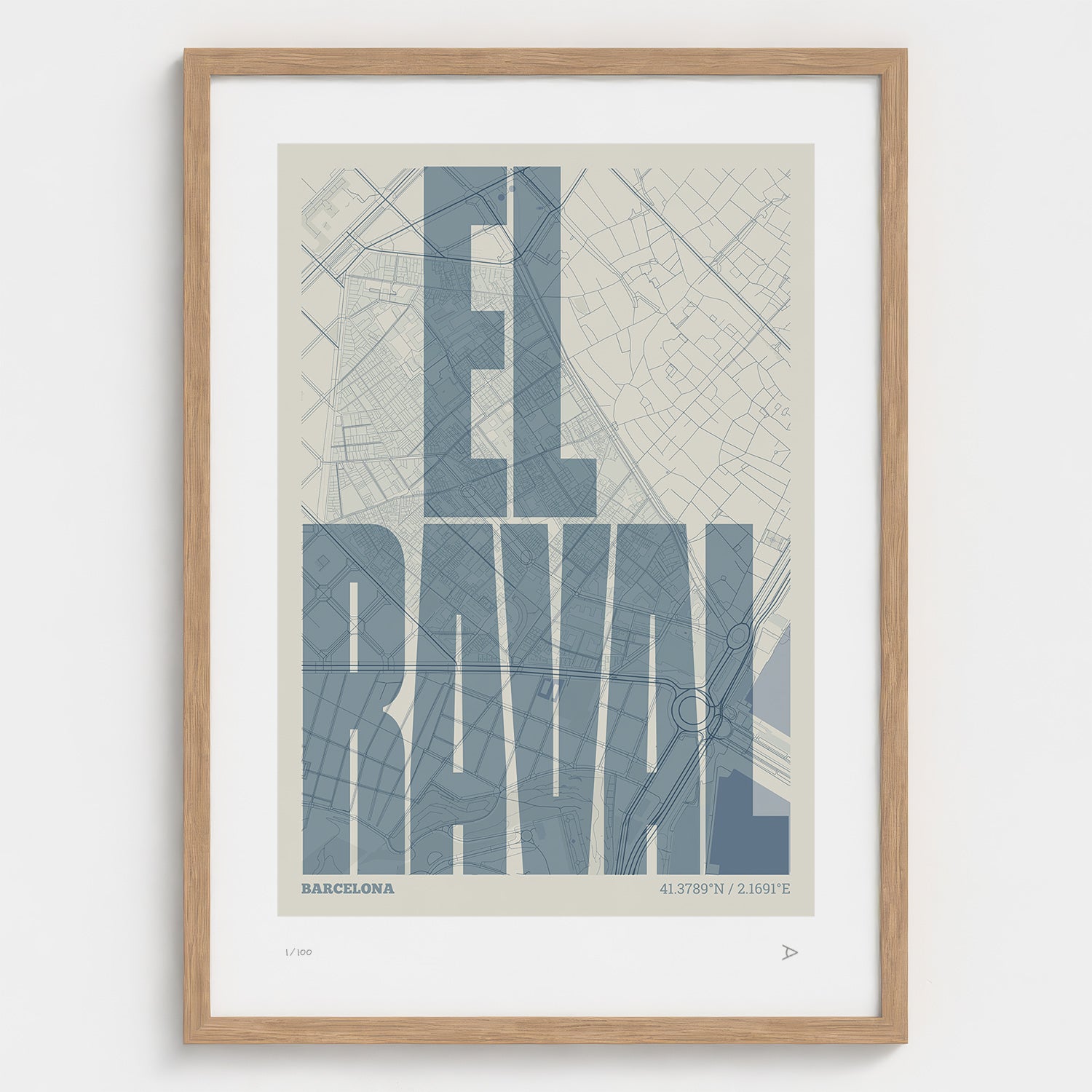 El Raval typographic print, Extra Comprimida design