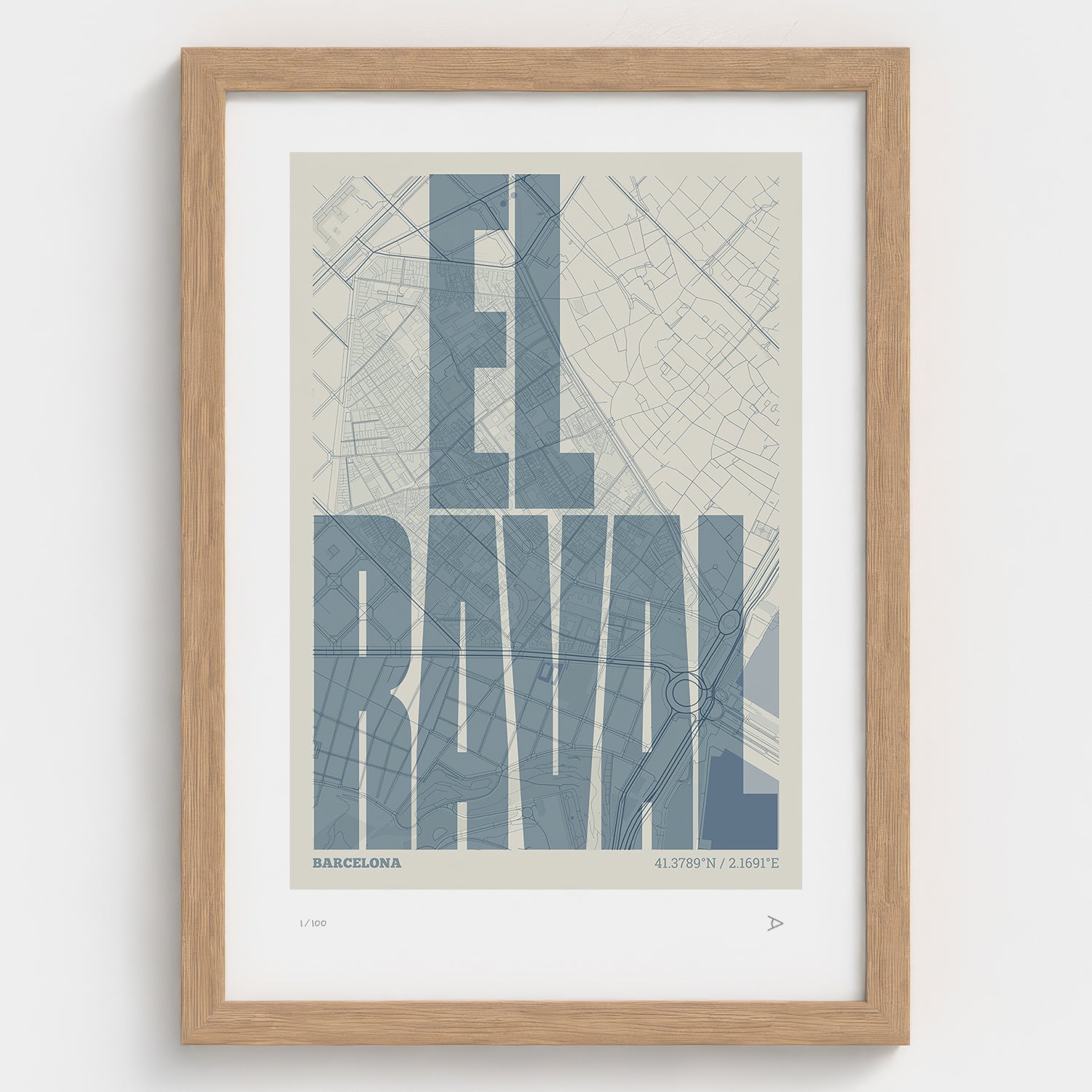 El Raval typographic print, Extra Comprimida design