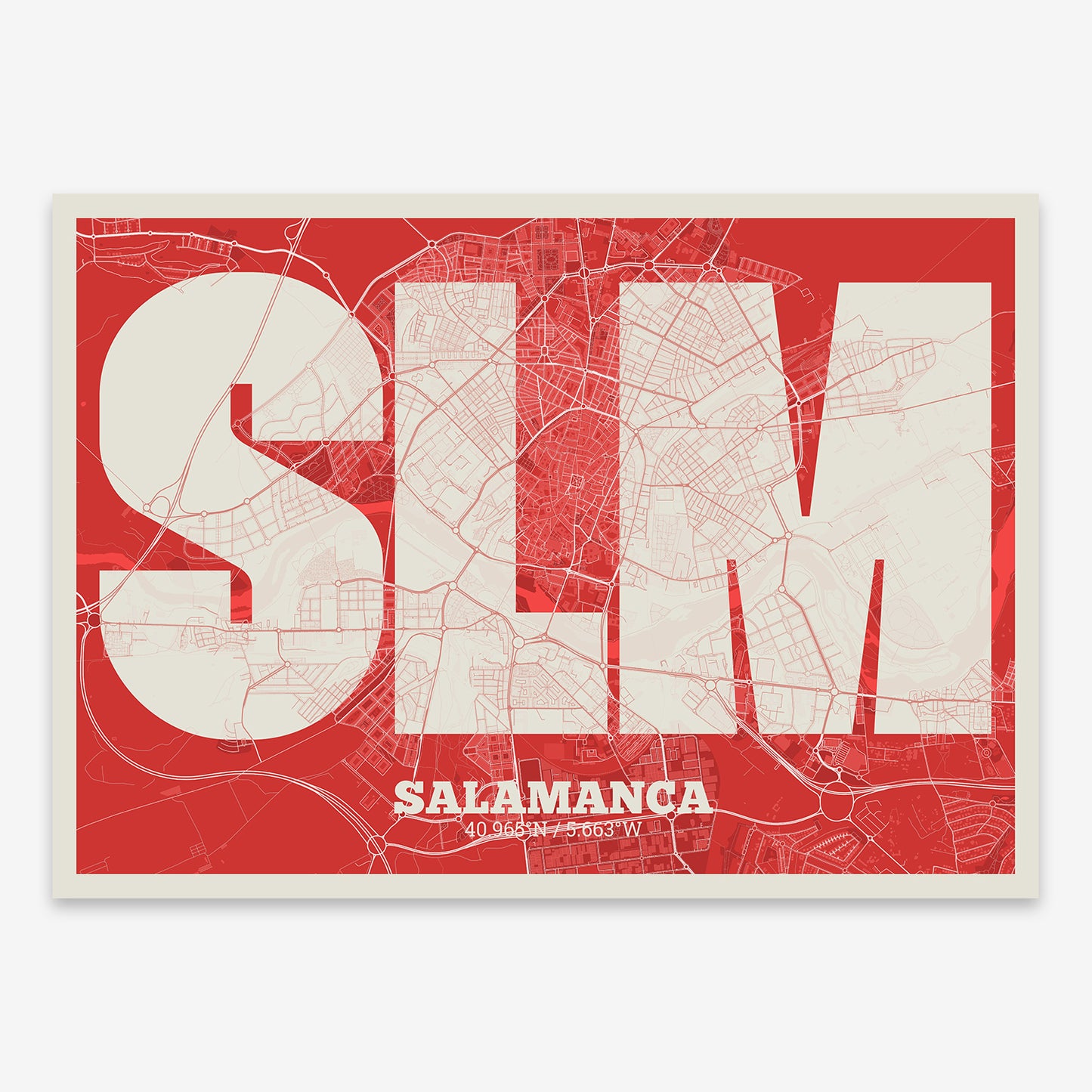 Salamanca Map V02 Boho / No Frame / No