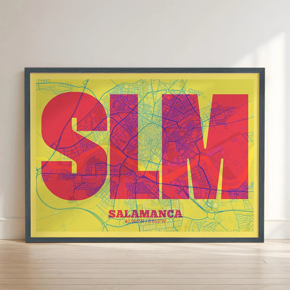 Decorative print of Salamanca – Modern typographic art