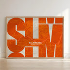 Póster artístico de Salamanca con tipografía geométrica - Decoración personalizada