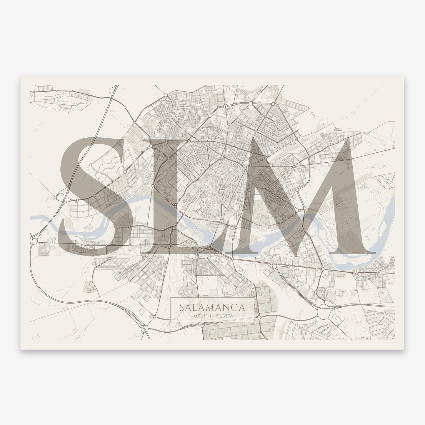 Salamanca Map V06 Rustic / Frame / Yes