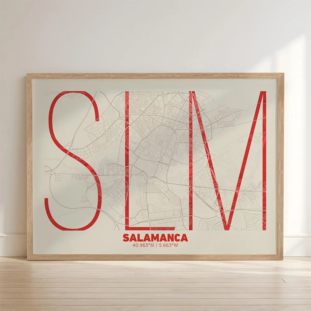 Decorative poster of Salamanca – Ultra-fine typographic art