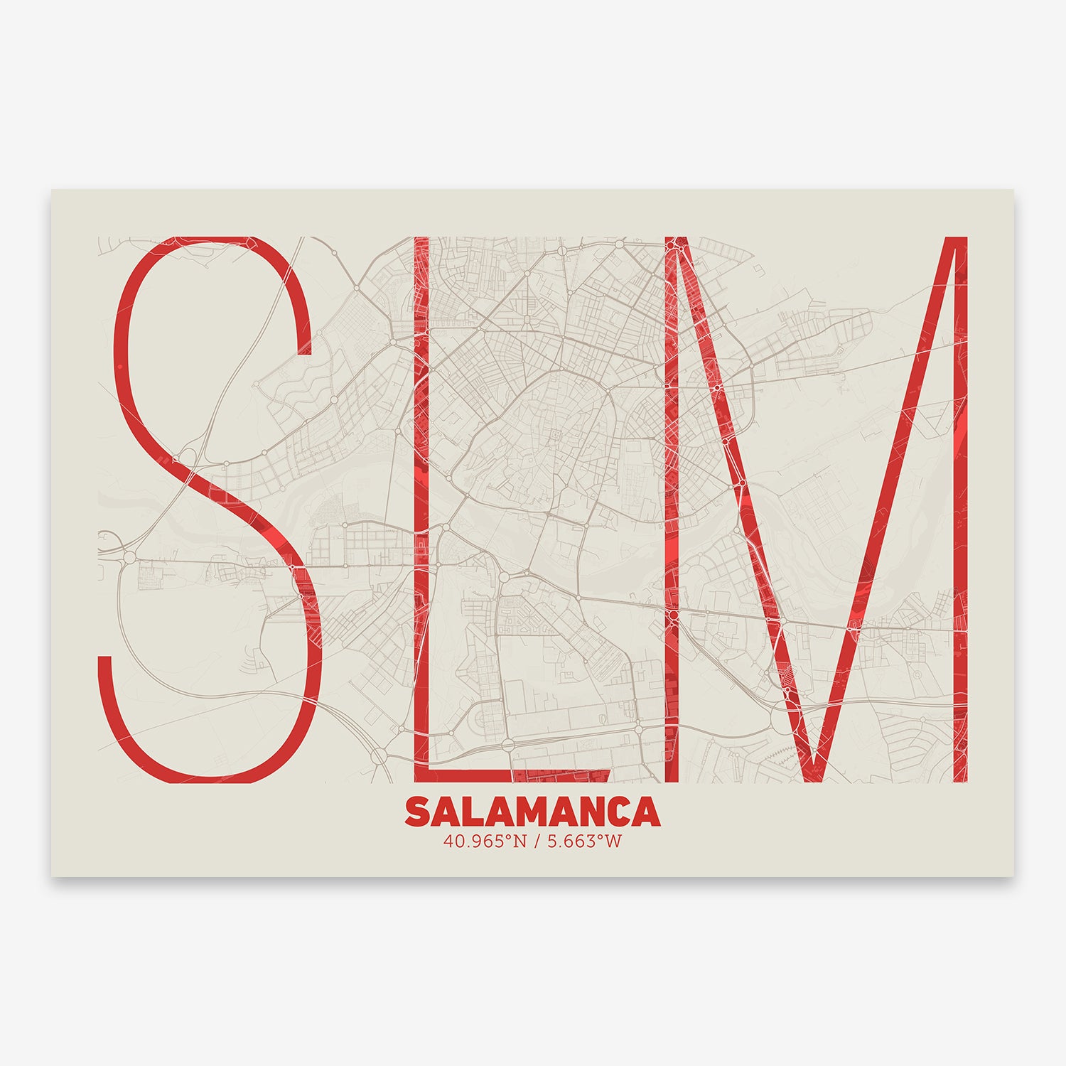 Salamanca Map V07 Boho / No Frame / No