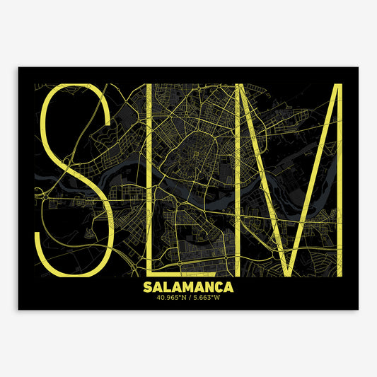 Salamanca Map V07 Night / Frame / Yes