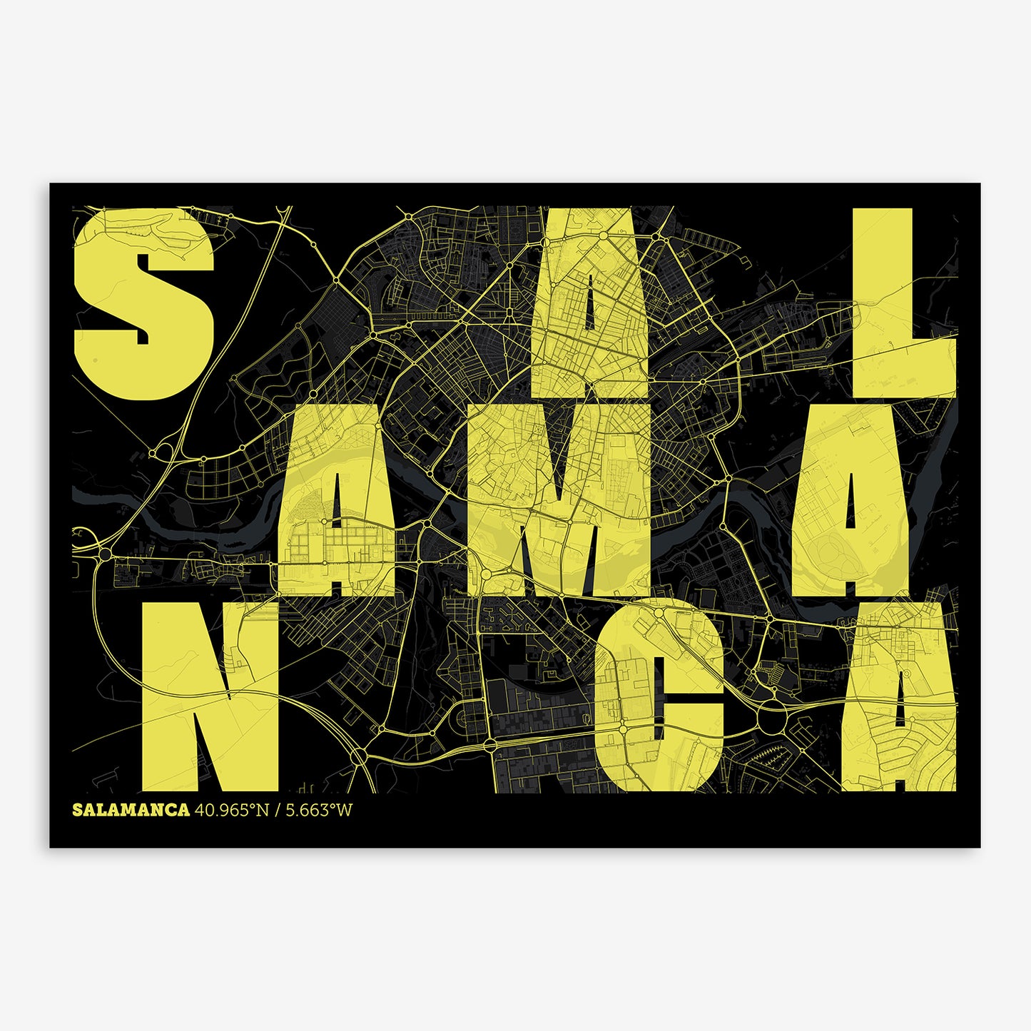 Salamanca Map V08 Night / No Frame / No