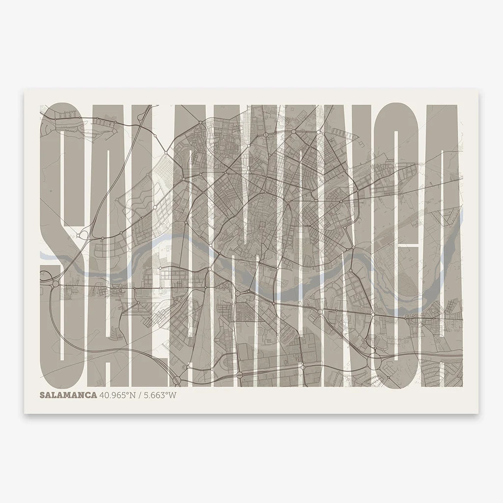 Graphic souvenir of Salamanca – Contemporary typographic print