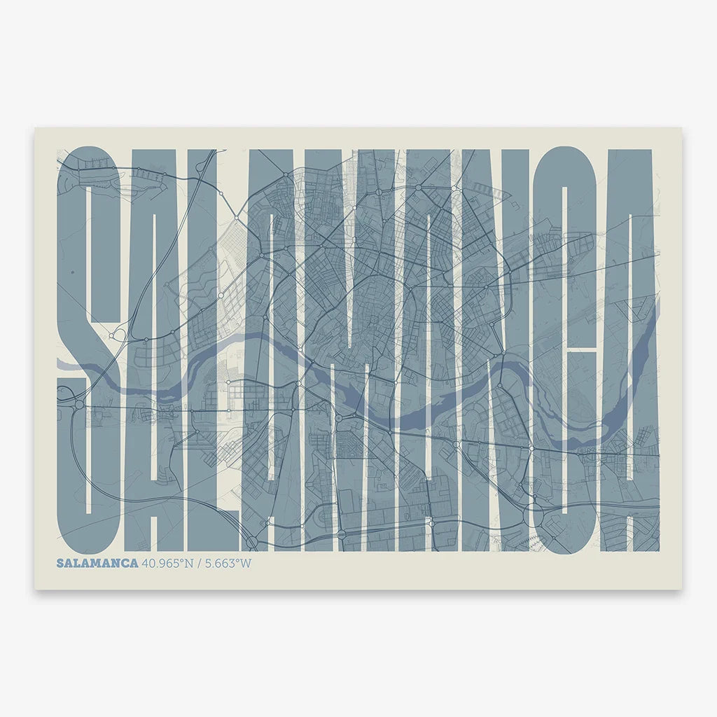 Graphic souvenir of Salamanca – Contemporary typographic print