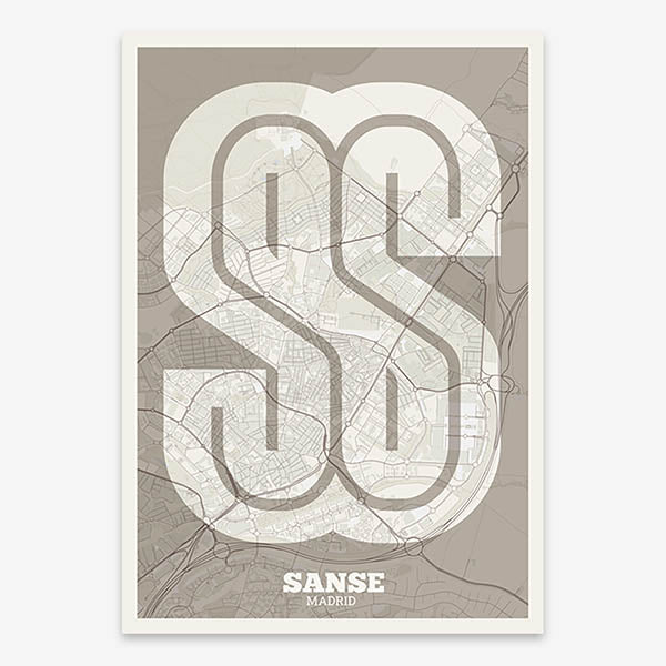 Lámina decorativa de Sanse – Arte tipográfico moderno