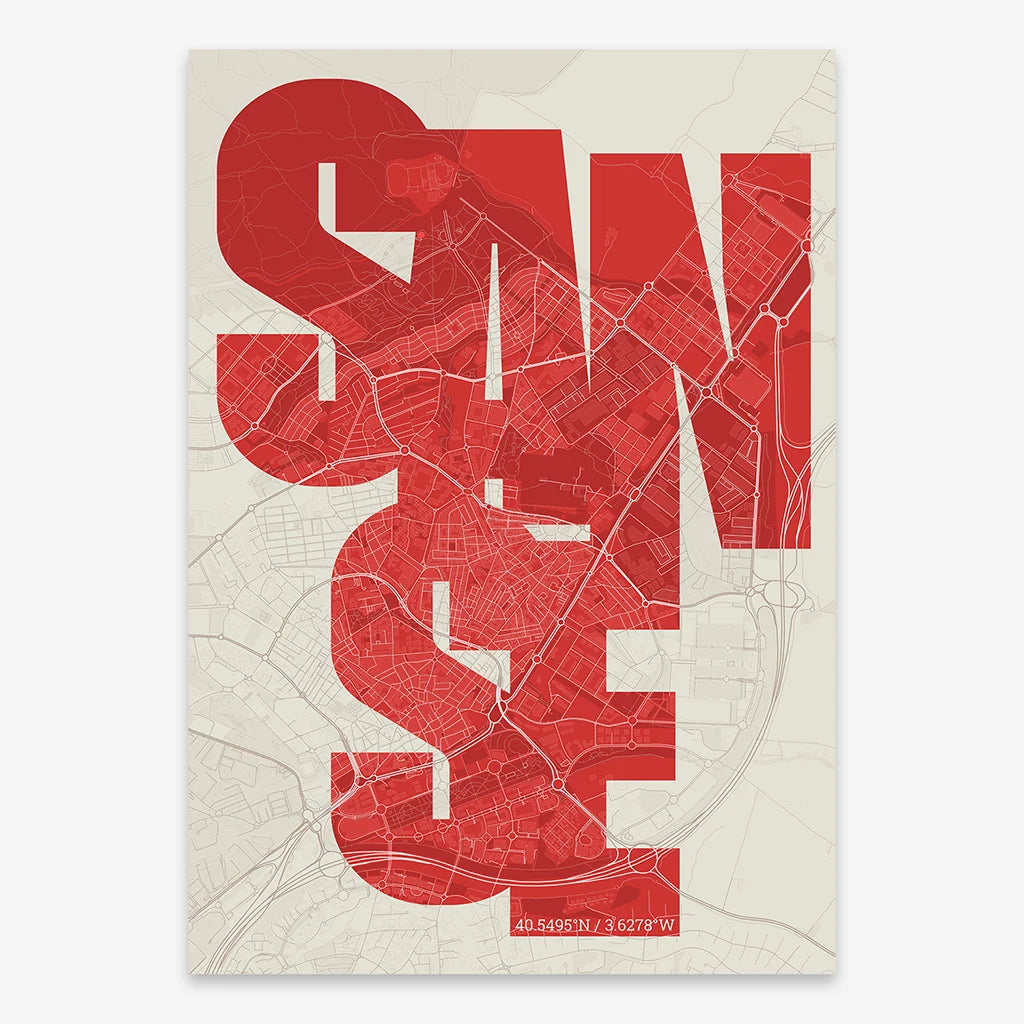 Sanse art poster with geometric typography - Custom decoration