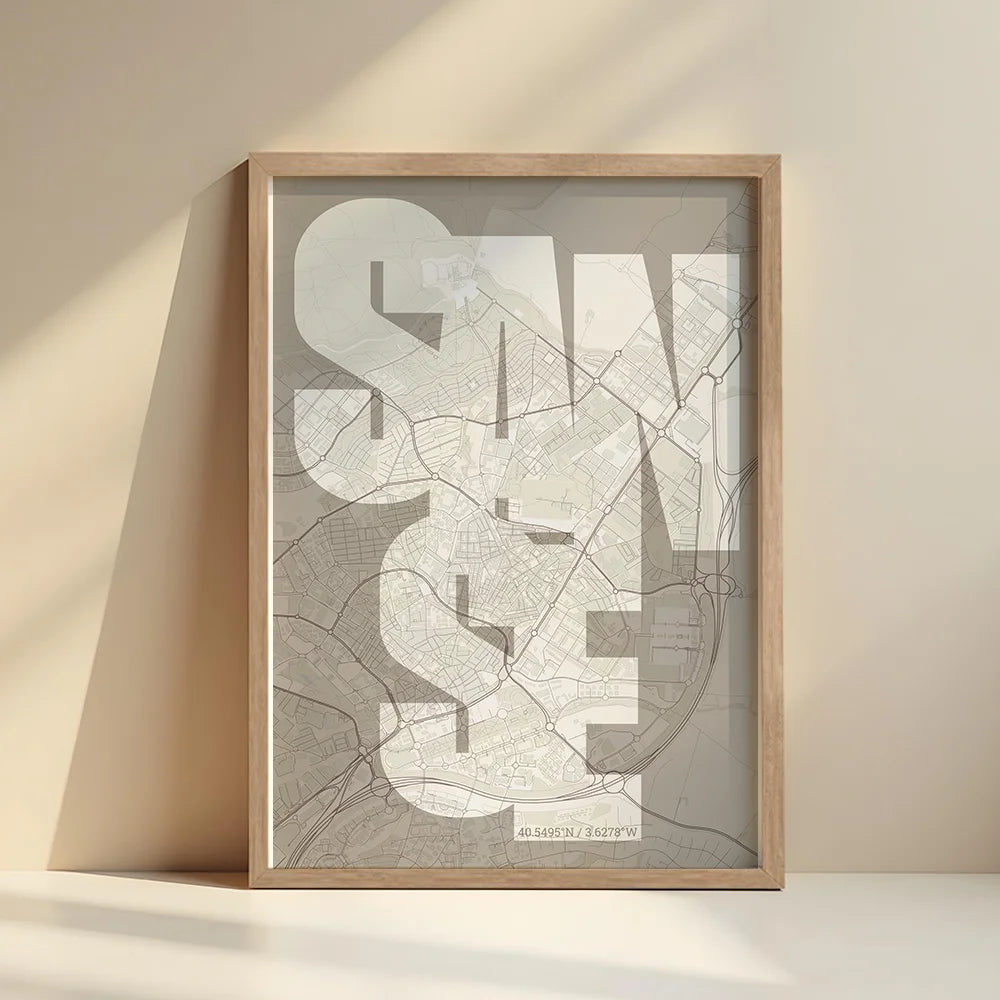 Sanse art poster with geometric typography - Custom decoration