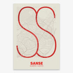 Decorative poster of San Sebastian de los Reyes – Ultra-fine typographic art