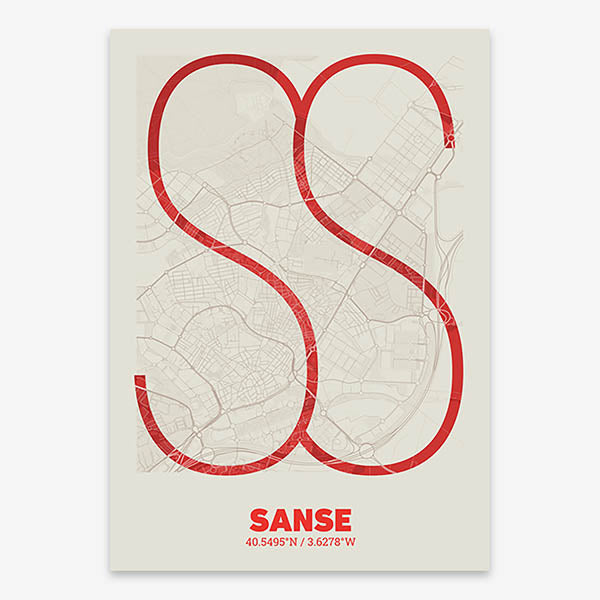Decorative poster of San Sebastian de los Reyes – Ultra-fine typographic art