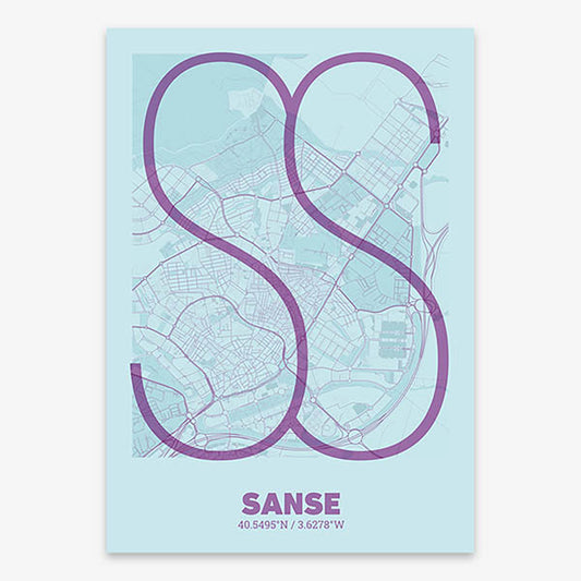 Decorative poster of San Sebastian de los Reyes – Ultra-fine typographic art