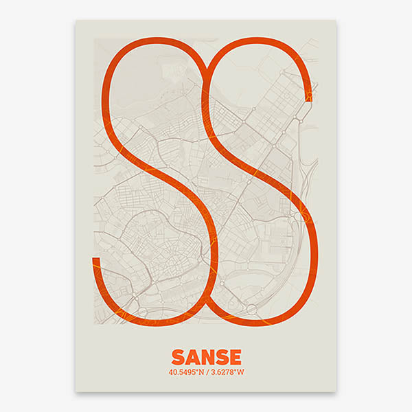 Decorative poster of San Sebastian de los Reyes – Ultra-fine typographic art