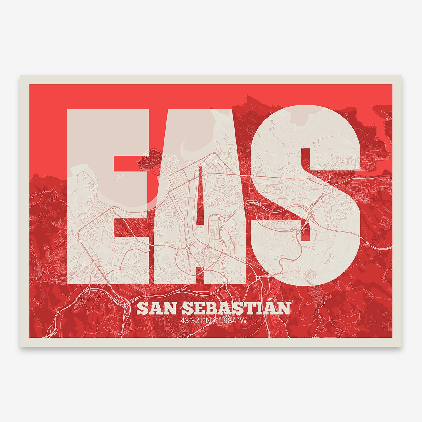 San Sebastian Map V02 Boho / Frame / Yes