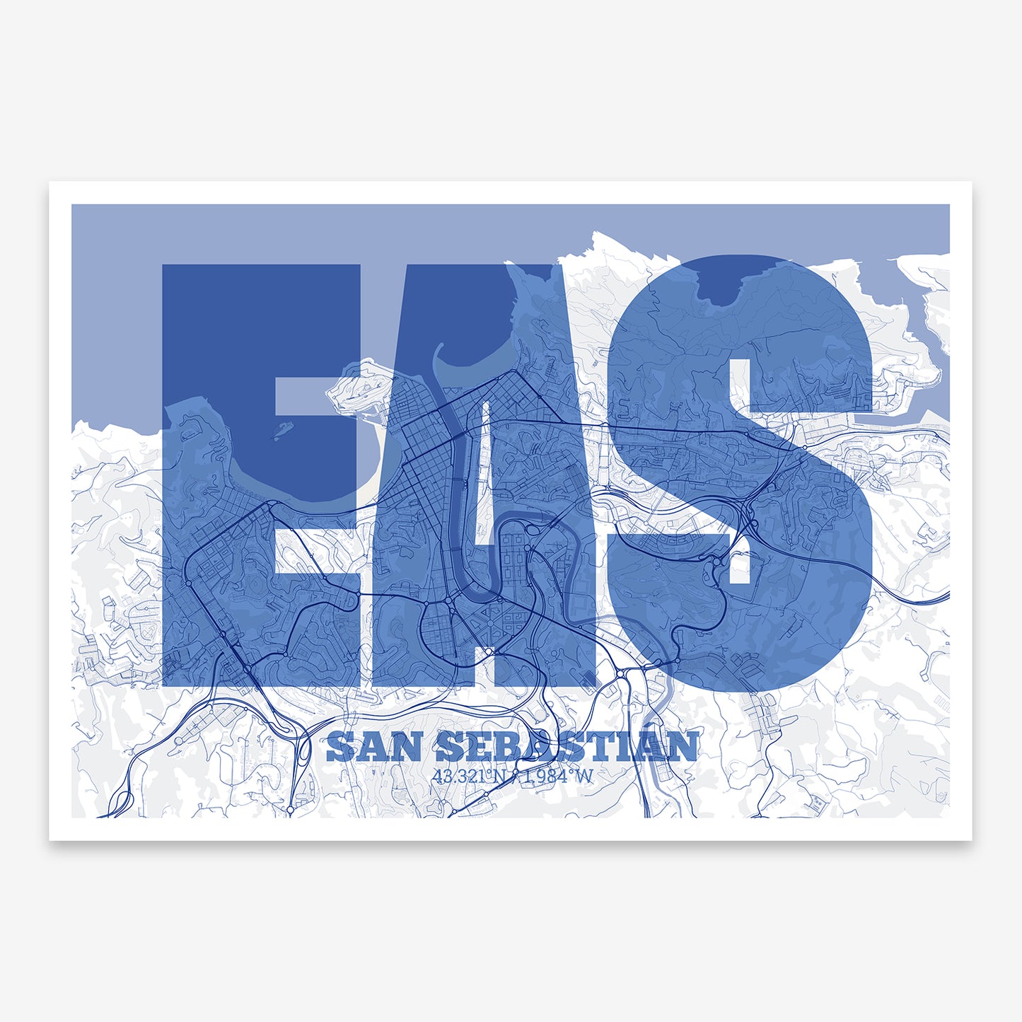 San Sebastian Map V02 Med / Frame / Yes