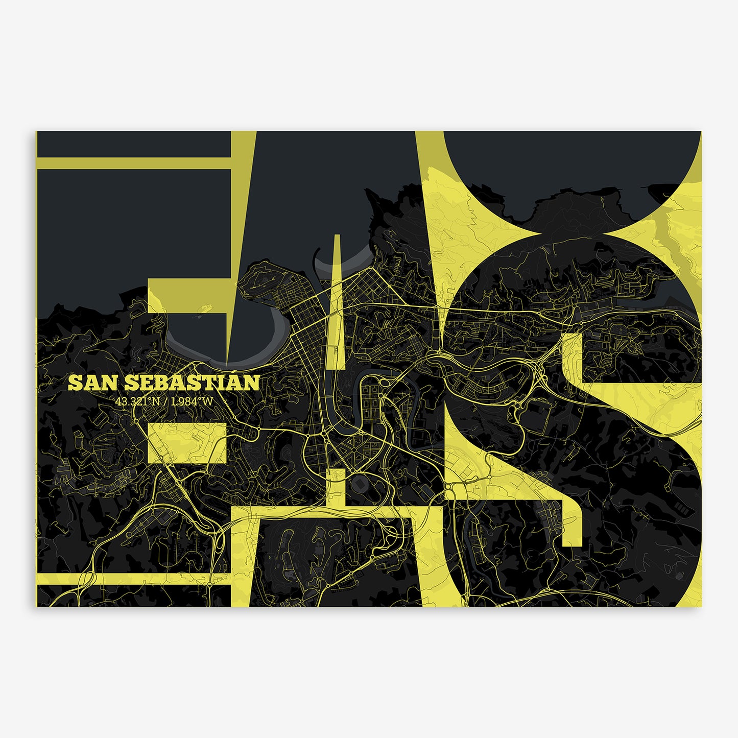 San Sebastian Map V03 Night / No Frame / Yes